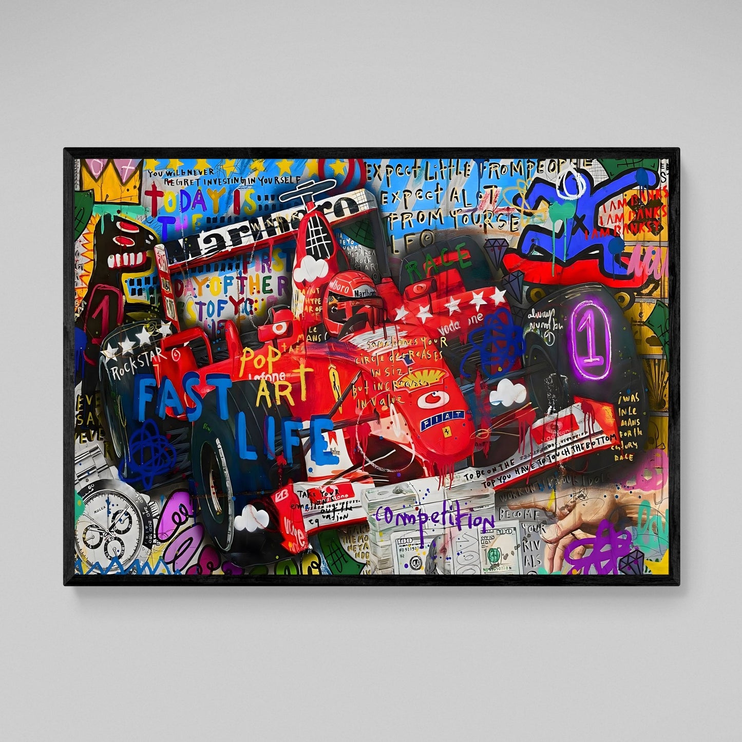 Racing Graffiti Wall Art - The Trendy Art