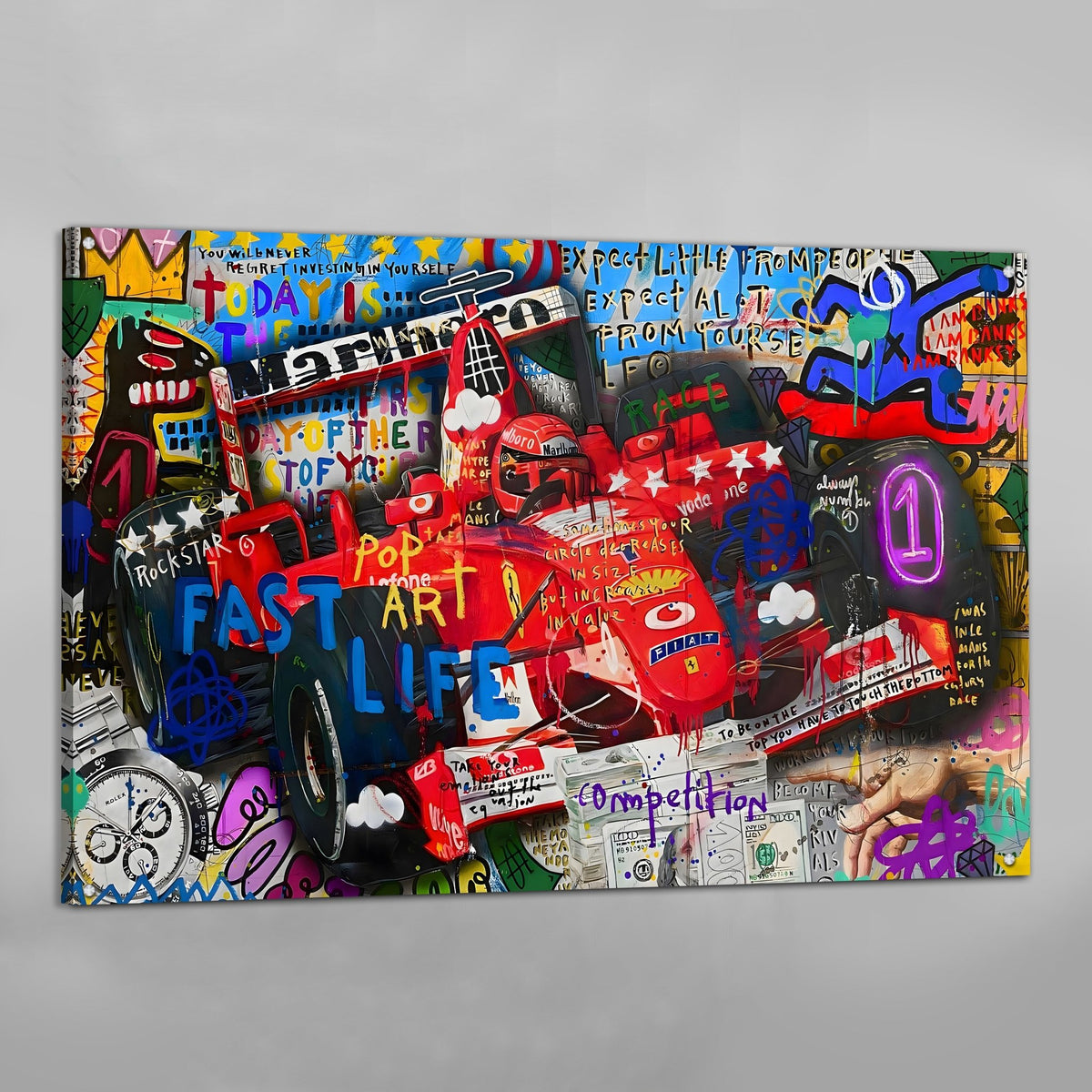 Racing Graffiti Wall Art - The Trendy Art