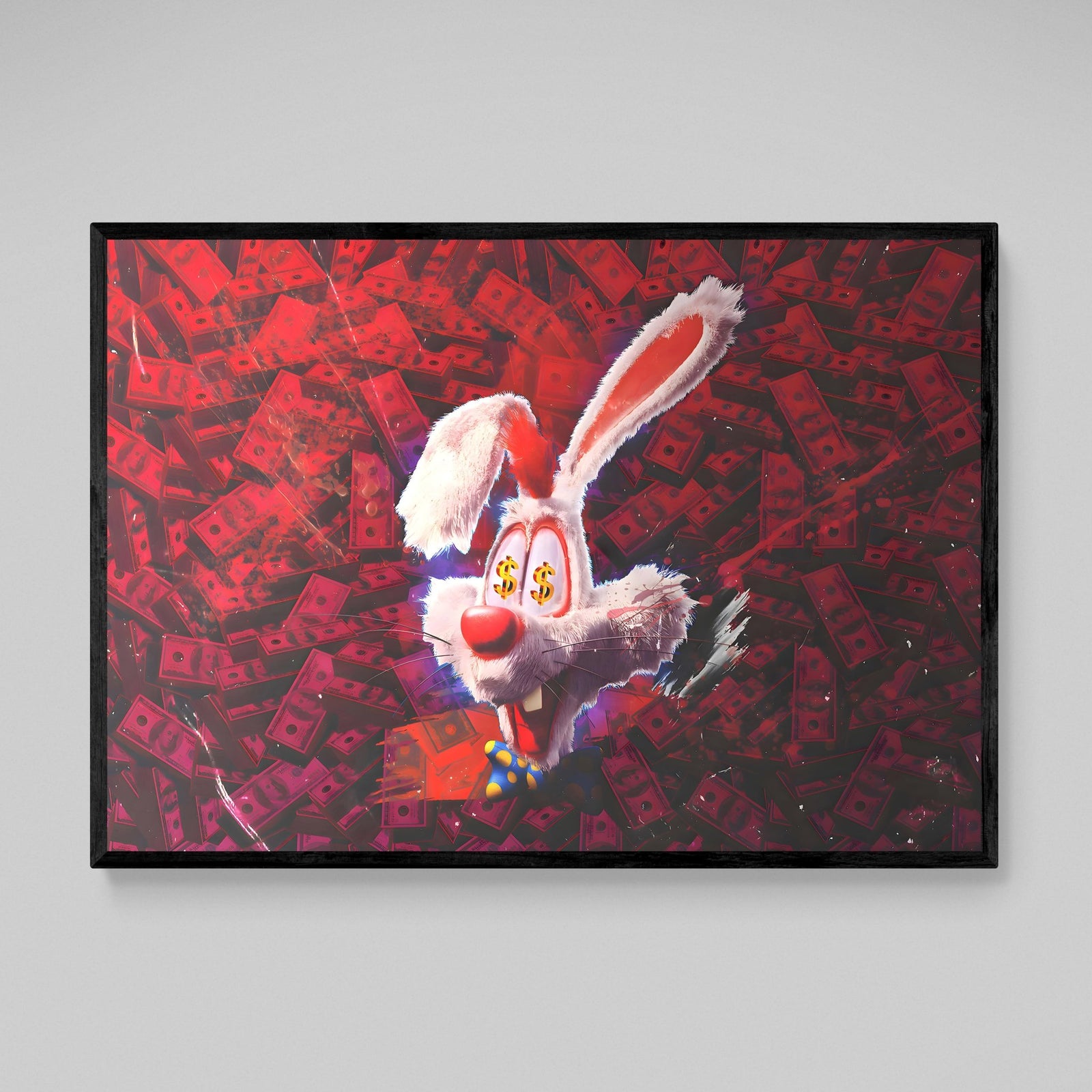 Red Dollar Bills Wall Art - The Trendy Art