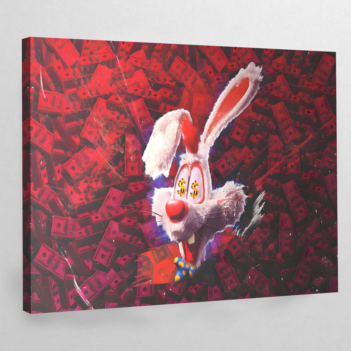 Red Dollar Bills Wall Art - The Trendy Art