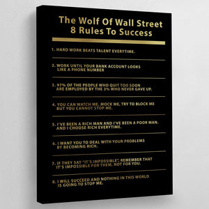 Rules To Success Wall Art - The Trendy Art