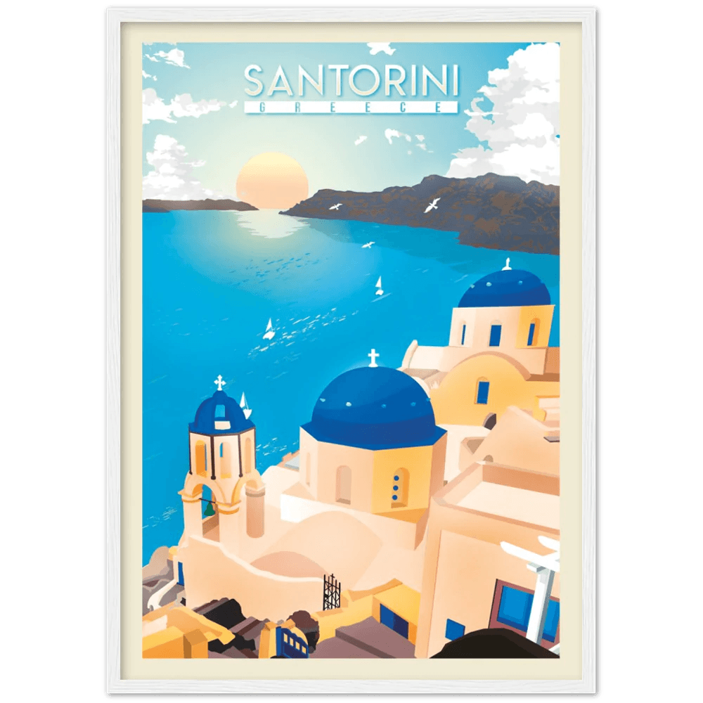 Santorini Retro Wall Art - The Trendy Art