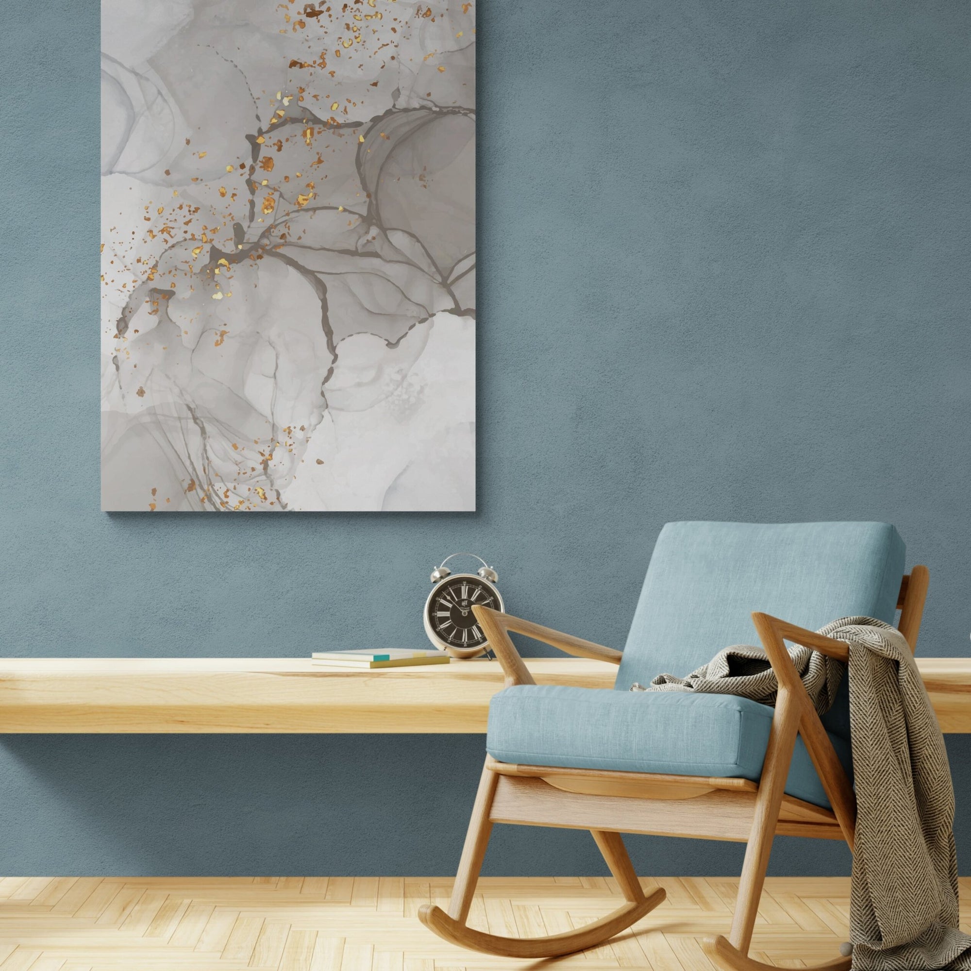 Silver Marble Wall Art - The Trendy Art