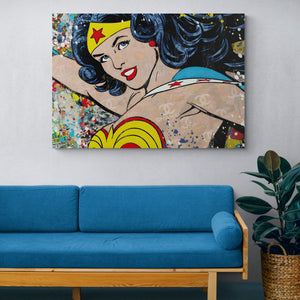 Superhero Woman Pop Art Canvas - The Trendy Art