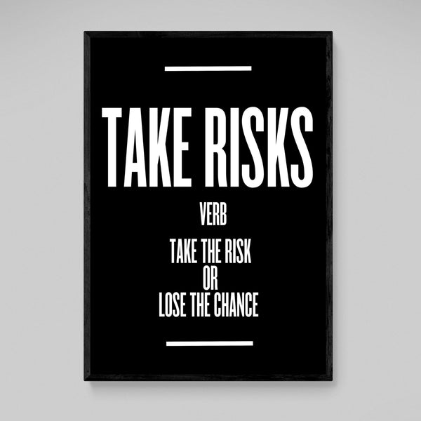 Taking Risks Art Take Risks Wall Art | The Trendy Art