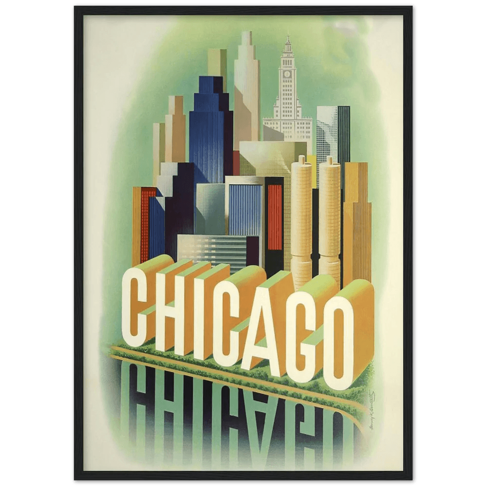 Vintage Chicago Wall Art - The Trendy Art