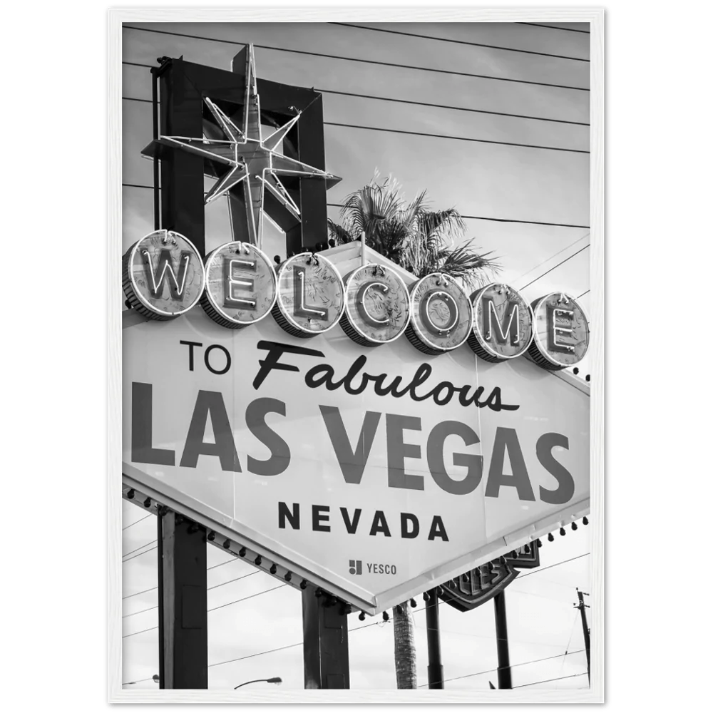 Welcome to Las Vegas Sign Black and White Acrylic Print