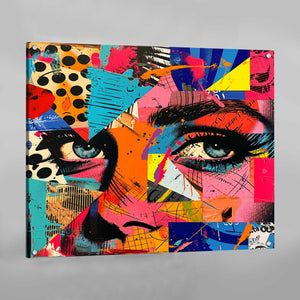 Woman Face Collage Canvas - The Trendy Art